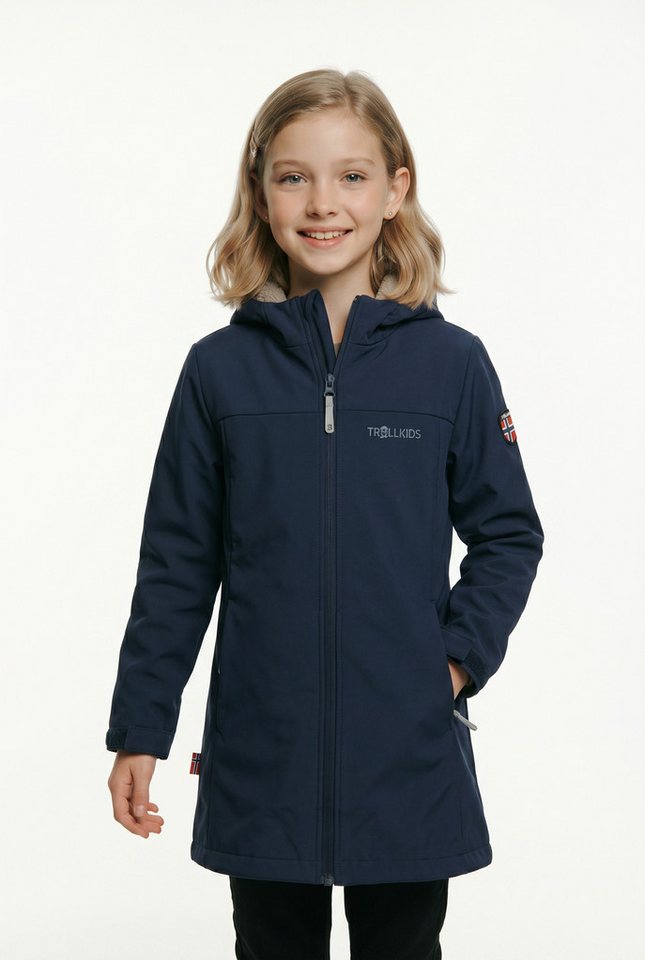 TROLLKIDS Softshellmantel GIRLS KRISTIANSAND COAT mit angeschnittener Kapuze, wasserdicht, atmungsaktiv Bild 3