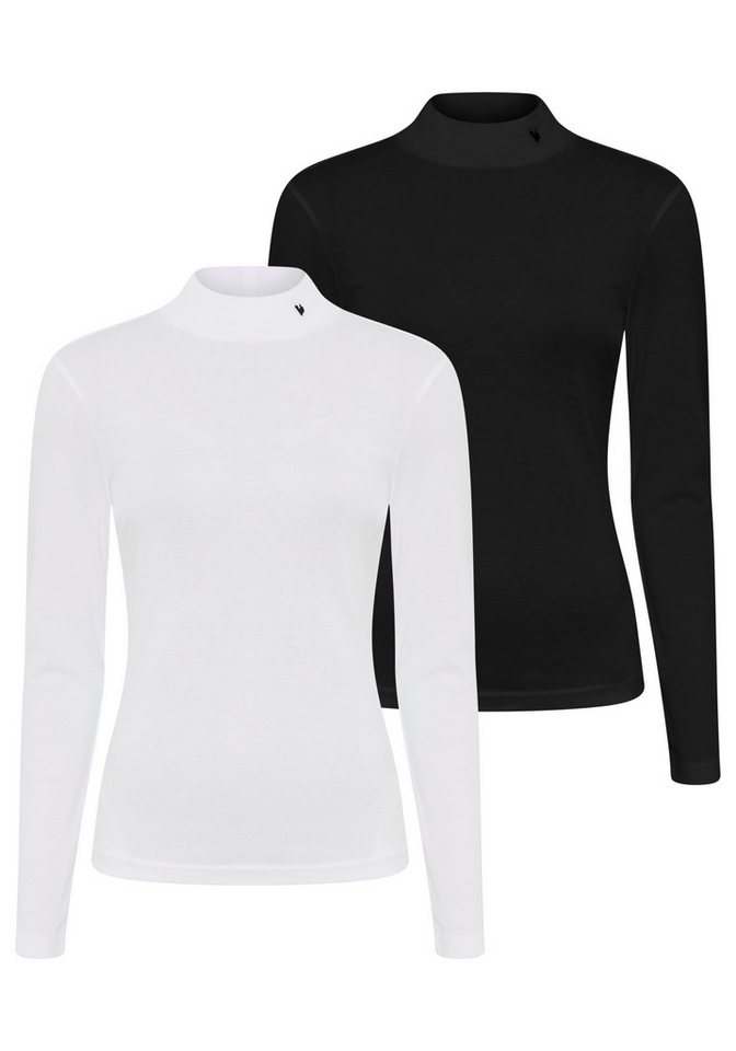 Bruno Banani Rollkragenshirt (Packung, 2er-Pack) mit Stehkragen, hüftbedeckende Länge, aus Rippware, im Basic-Stil Bild 3