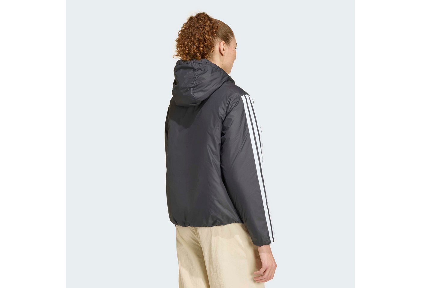 adidas Sportswear Outdoorjacke ESSENTIALS CLIMAWARM 3-STREIFEN MIT KAPUZE für Erwachsene, mit Kapuze, wasserabweisendes Finish