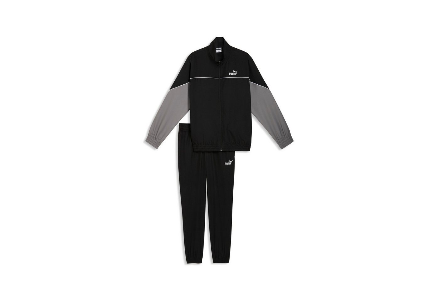 PUMA Jogginganzug WOVEN COLORBLOCK SUIT (2-tlg), Jacke mit hohem Kragen und elastischen Bündchen, Hose mit Kordelzug