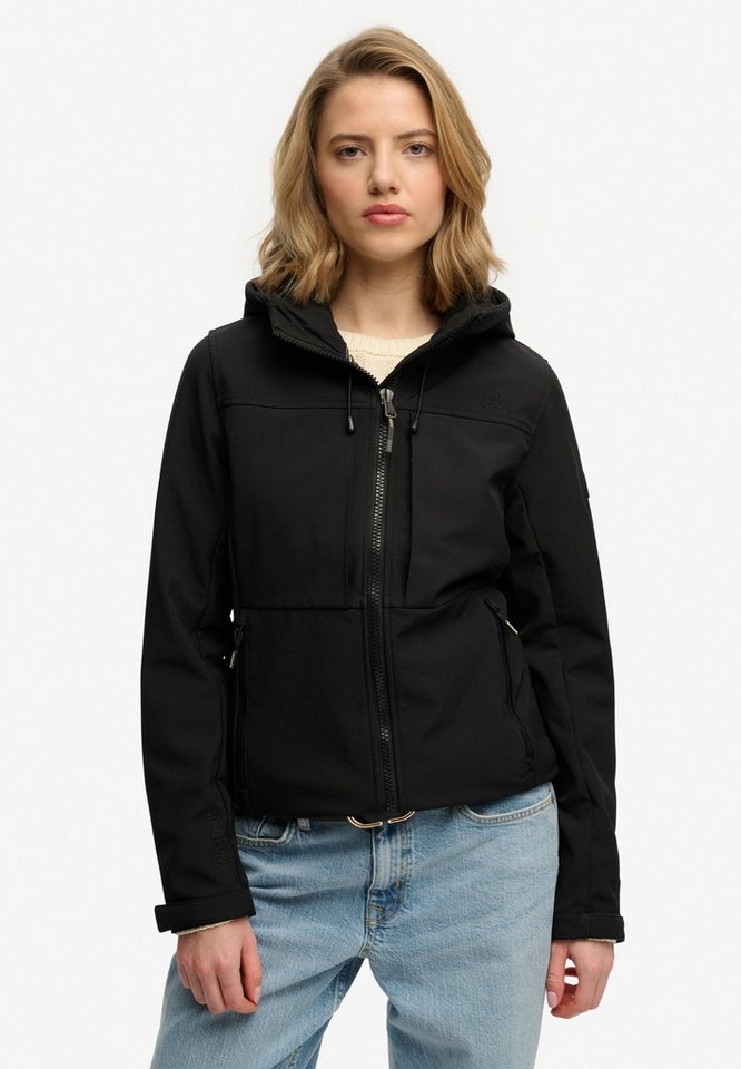 Superdry Outdoorjacke HOODED CLASSIC TREKKER JACKET mit Materialmix aus Polyester und Elasthan, Slim Fit Bild 4