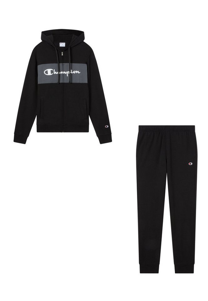 Champion Jogginganzug Sportswear Hooded Full Zip Suit (2-tlg), mit Kapuze, zweiteiliges Set, aus Baumwolle und Polyester, Sweatware