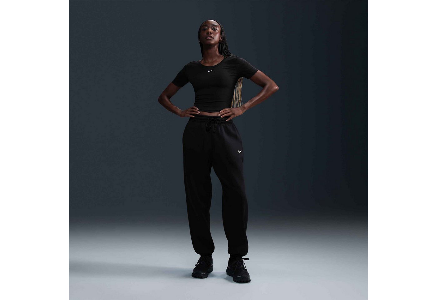 Nike Sportswear Sporthose W NSW PHNX FLC HR OS PANT 2 lockere Passform, mit elastischem Bund, aus Baumwolle und Polyester Bild 3