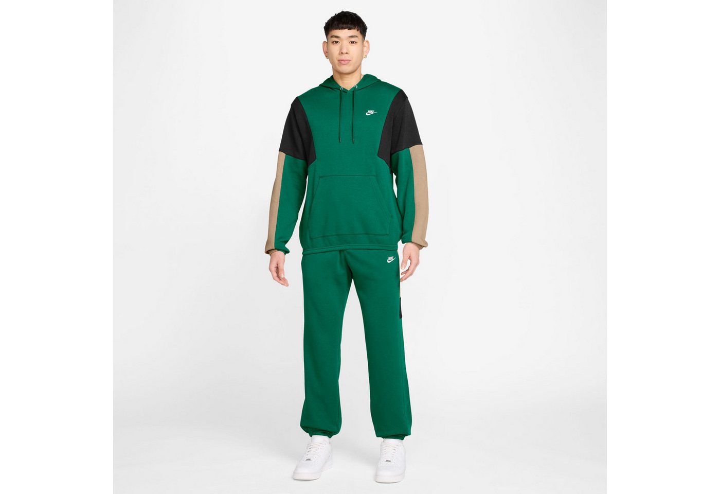 Nike Sportswear Trainingsanzug M NK CLUB FLEECE HDED TRACK GX, mit durchgehendem Reißverschluss, aus Baumwolle und Polyester