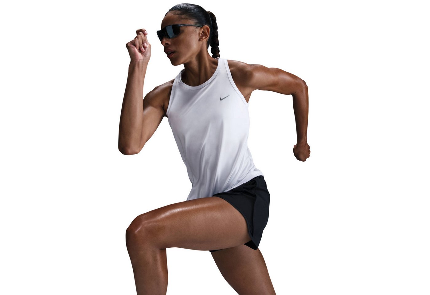 Nike Lauftop W NK TEMPO DF TANK abgerundeter Saum, schweißableitendes Dri-FIT-Material