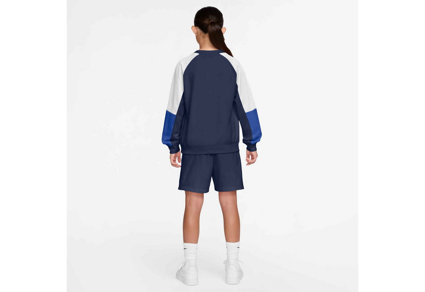 Nike Sportswear Trainingsanzug K NSW SHORTS TRACKSUIT CREW (2-tlg), für Kinder und Jugendliche, 2-teiliges Set, schweißableitend