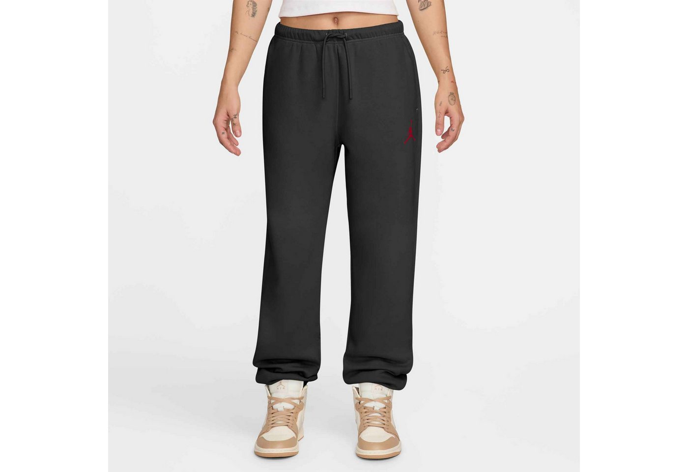 Jordan Trainingshose W J JUMPMAN FLC PANT 2 unifarbenes Design, mit Logodruck, schnell trocknendes Material Bild 2