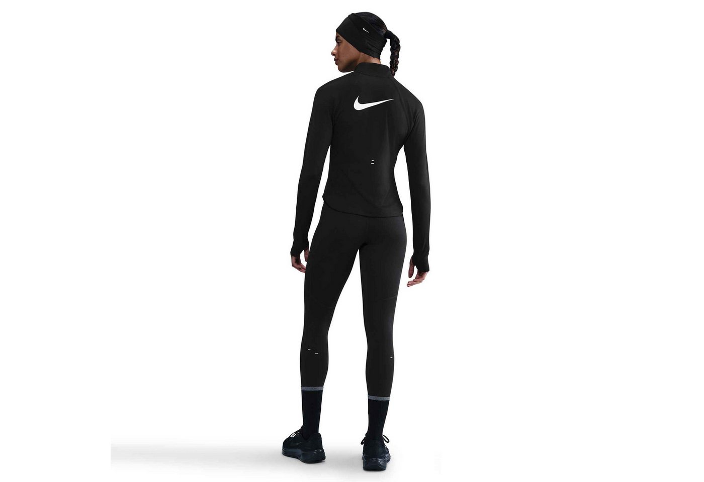 Nike Lauftop W NK TEMPO SWSH HBR DF HZ TOP mit Halbreißverschluss, schweißableitend