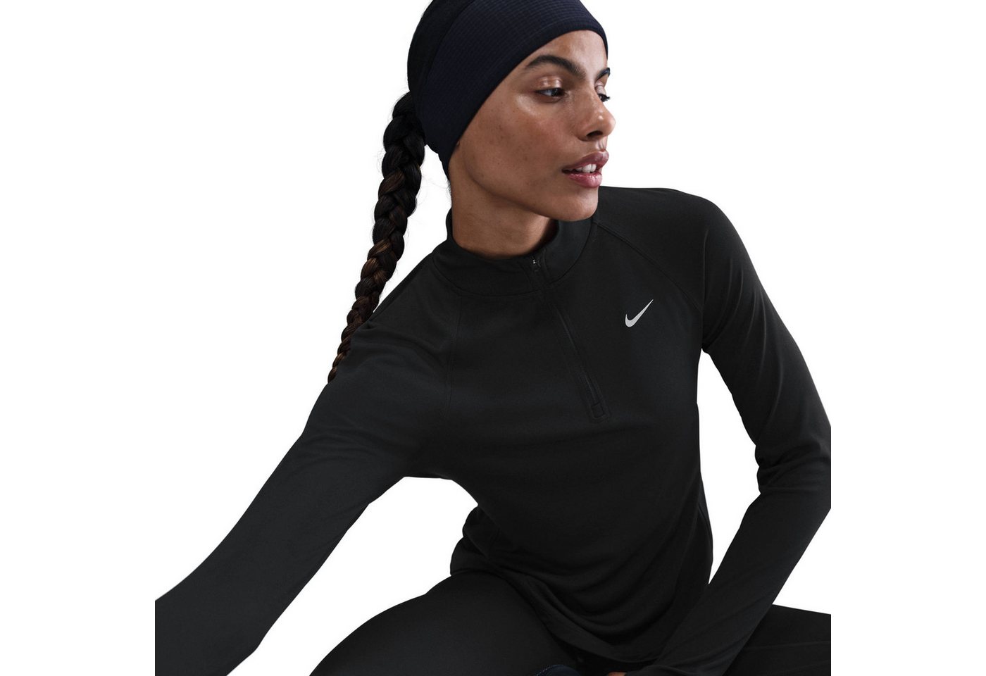 Nike Lauftop W NK TEMPO SWSH HBR DF HZ TOP mit Halbreißverschluss, schweißableitend Bild 5
