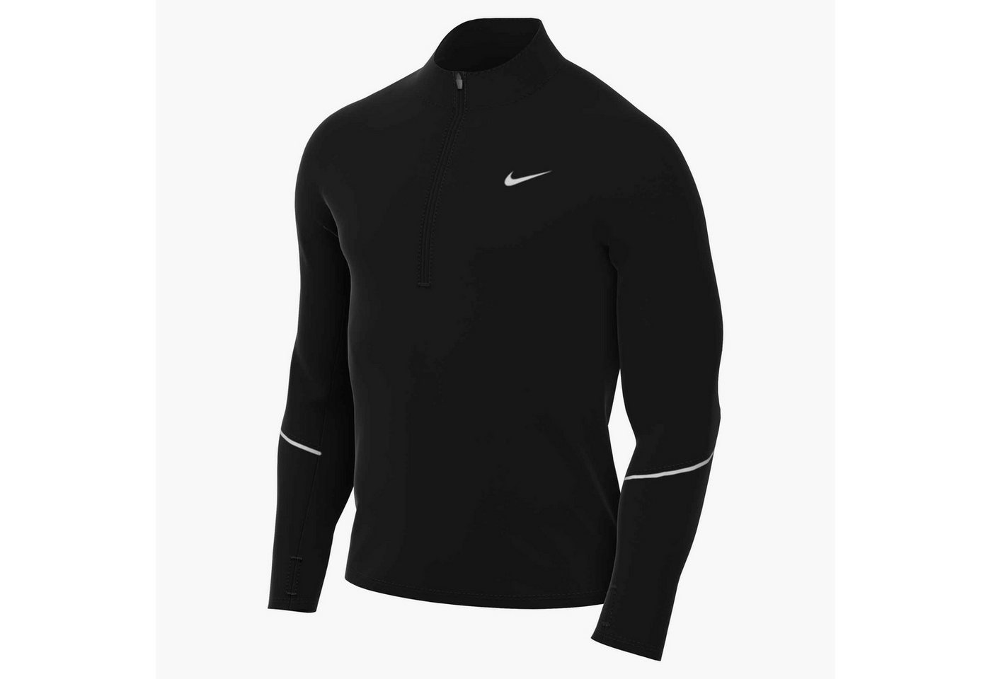 Nike Laufshirt M NK DF UV MILER TOP HZ mit Stehkragen, aus elastischer Kunstfaser, schnell trocknend