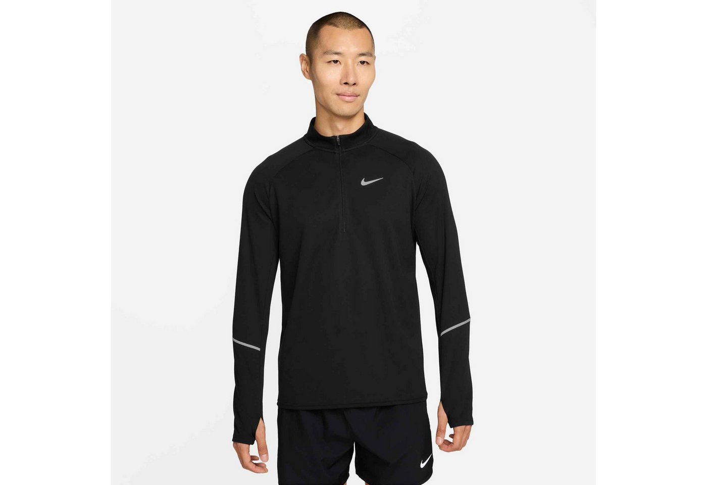 Nike Laufshirt M NK DF UV MILER TOP HZ mit Stehkragen, aus elastischer Kunstfaser, schnell trocknend Bild 3