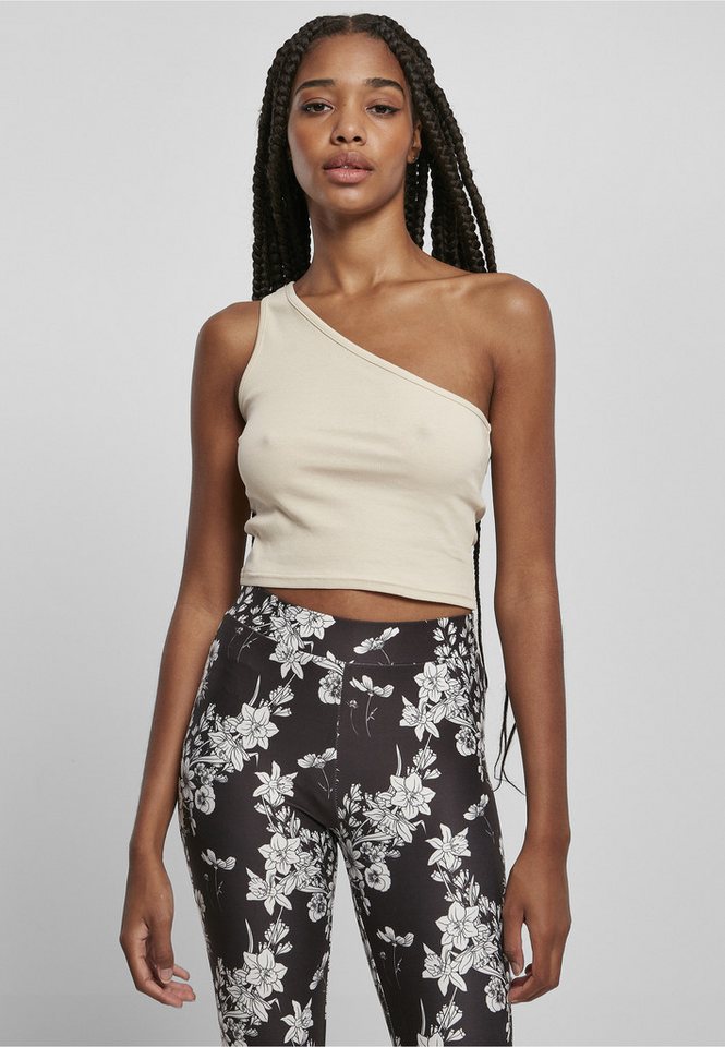 URBAN CLASSICS Yoga & Relax Shirt Urban Classics Damen Ladies Cropped Asymmetric Top (1-tlg) Bild 3