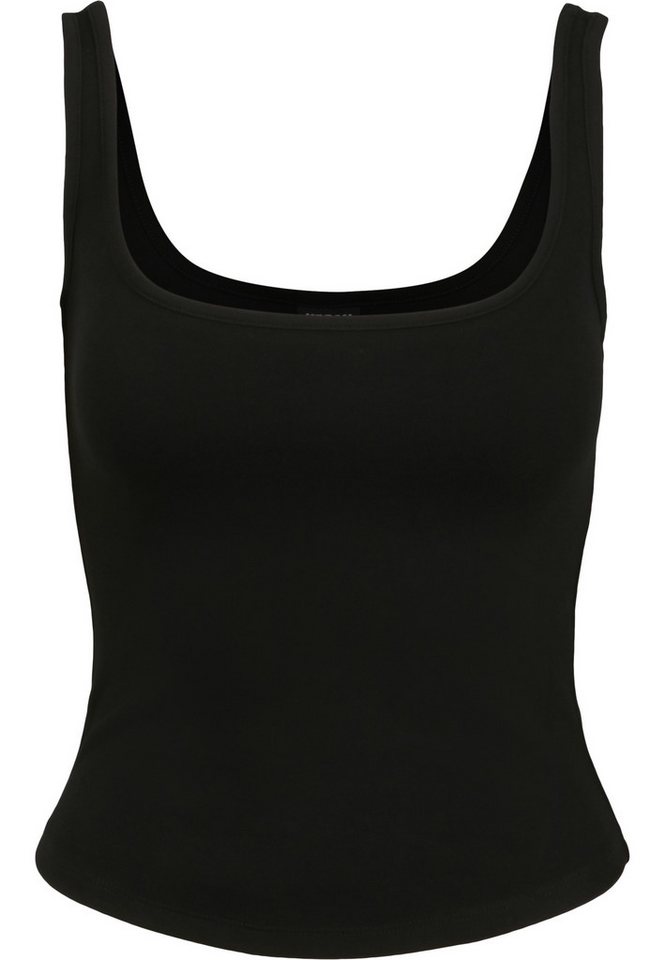 URBAN CLASSICS Yoga & Relax Shirt Urban Classics Damen Ladies Wide Neck Top (1-tlg)