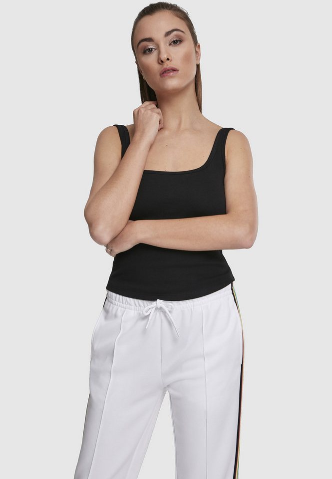 URBAN CLASSICS Yoga & Relax Shirt Urban Classics Damen Ladies Wide Neck Top (1-tlg) Bild 2