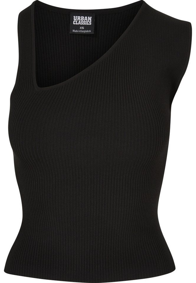 URBAN CLASSICS Yoga & Relax Shirt Urban Classics Damen Ladies Rib Knit Asymmetric Top (1-tlg)