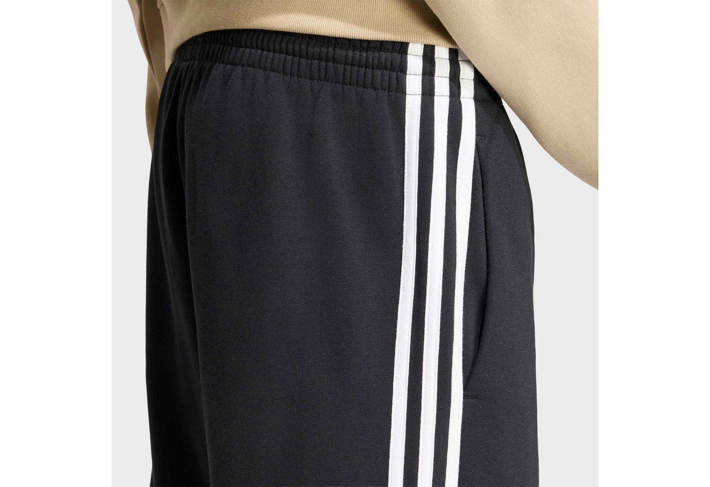 adidas Sportswear Sporthose ESSENTIALS 3-STREIFEN FLEECE TAPERED OPEN HEM