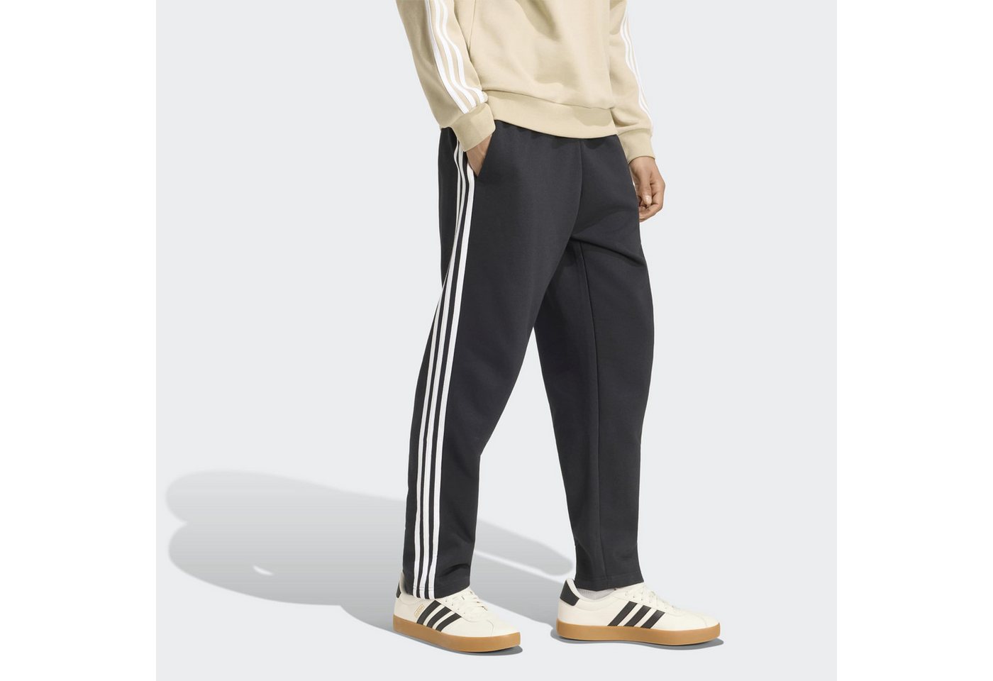 adidas Sportswear Sporthose ESSENTIALS 3-STREIFEN FLEECE TAPERED OPEN HEM Bild 3