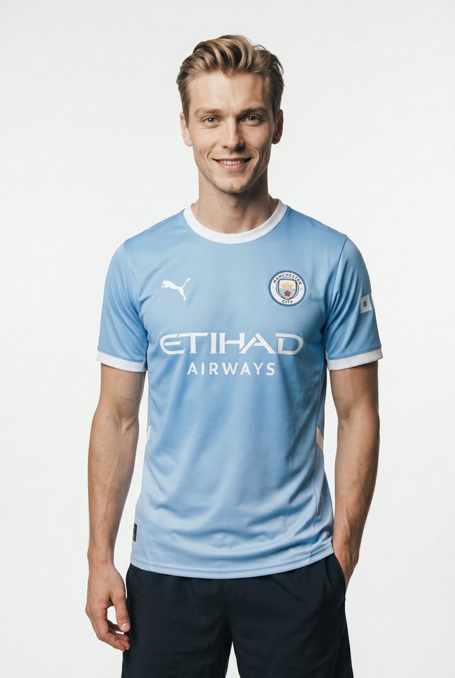 PUMA Fußballtrikot MCFC HOME JERSEY REPLICA für Erwachsene, mit Rundhalsausschnitt, kurzärmelig, atmungsaktiv Bild 3