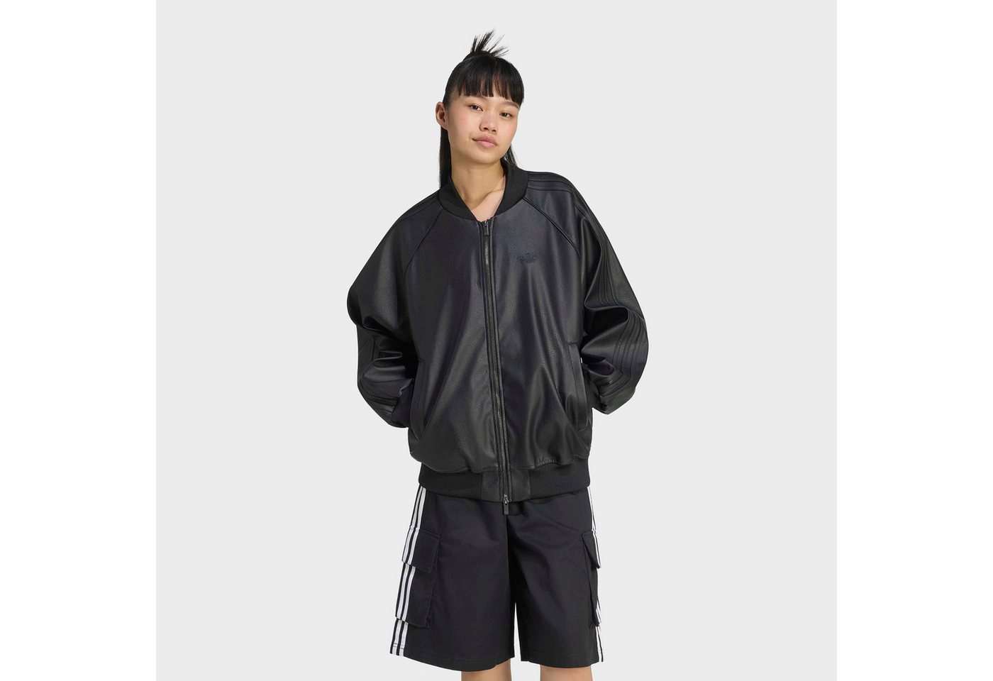 adidas Originals Outdoorjacke PLTHR SST TT für Erwachsene, mit Reißverschluss, aus Polyurethan