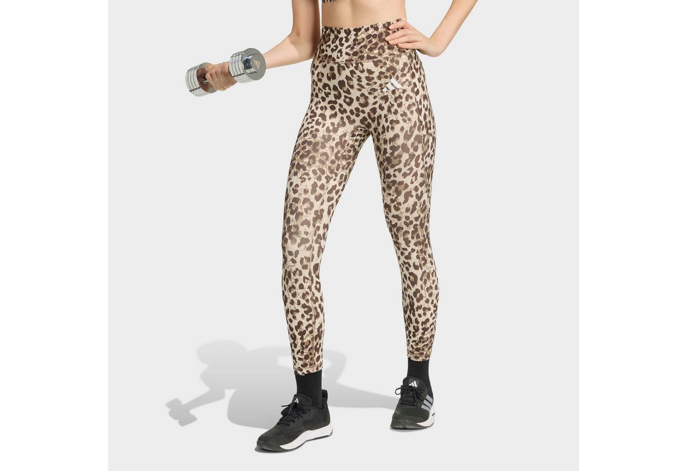 adidas Performance Trainingstights OPTIME ESSENTIALS 3-STREIFEN LEOPARD 7/8 LEGGINGS Bild 3