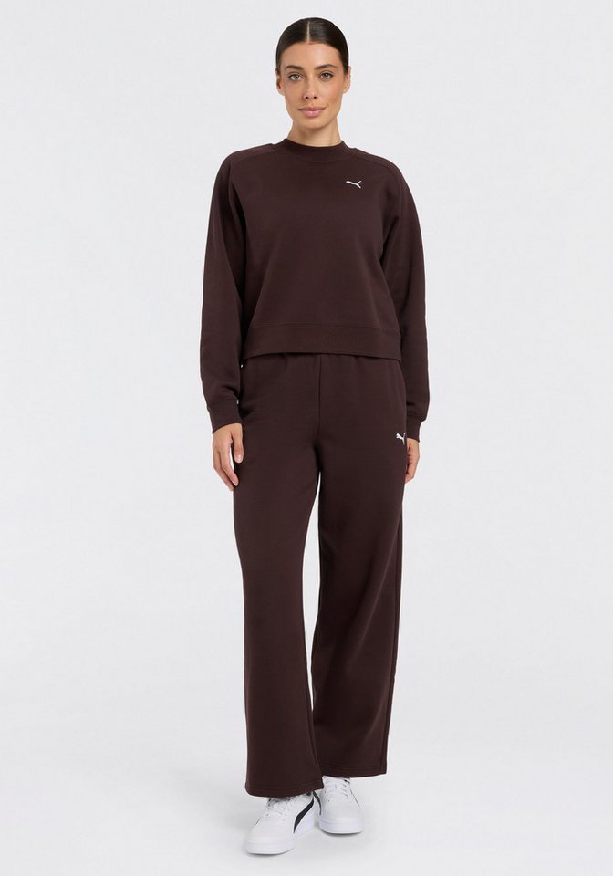 PUMA Trainingsanzug LOUNGEWEAR STANDARD SWEAT SUITT FL CL (2-tlg), zweiteiliges Set, mit Langarm-Oberteil, aus Baumwolle und Polyester