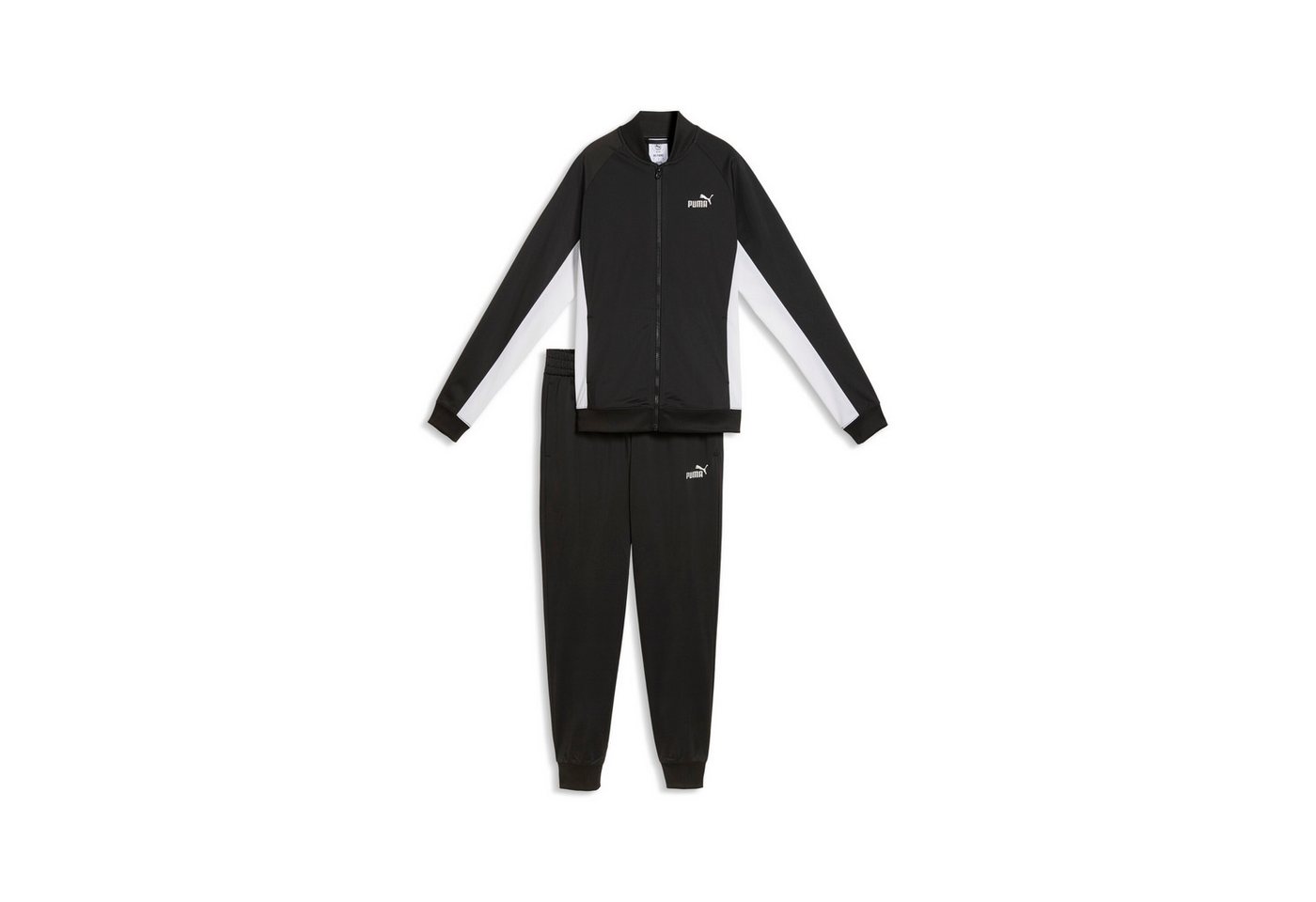 PUMA Trainingsanzug POLY BASEBALL SUIT CL (2-tlg), zweiteiliges Set, Langarm-Oberteil, mit Knopfleiste, Regular Fit