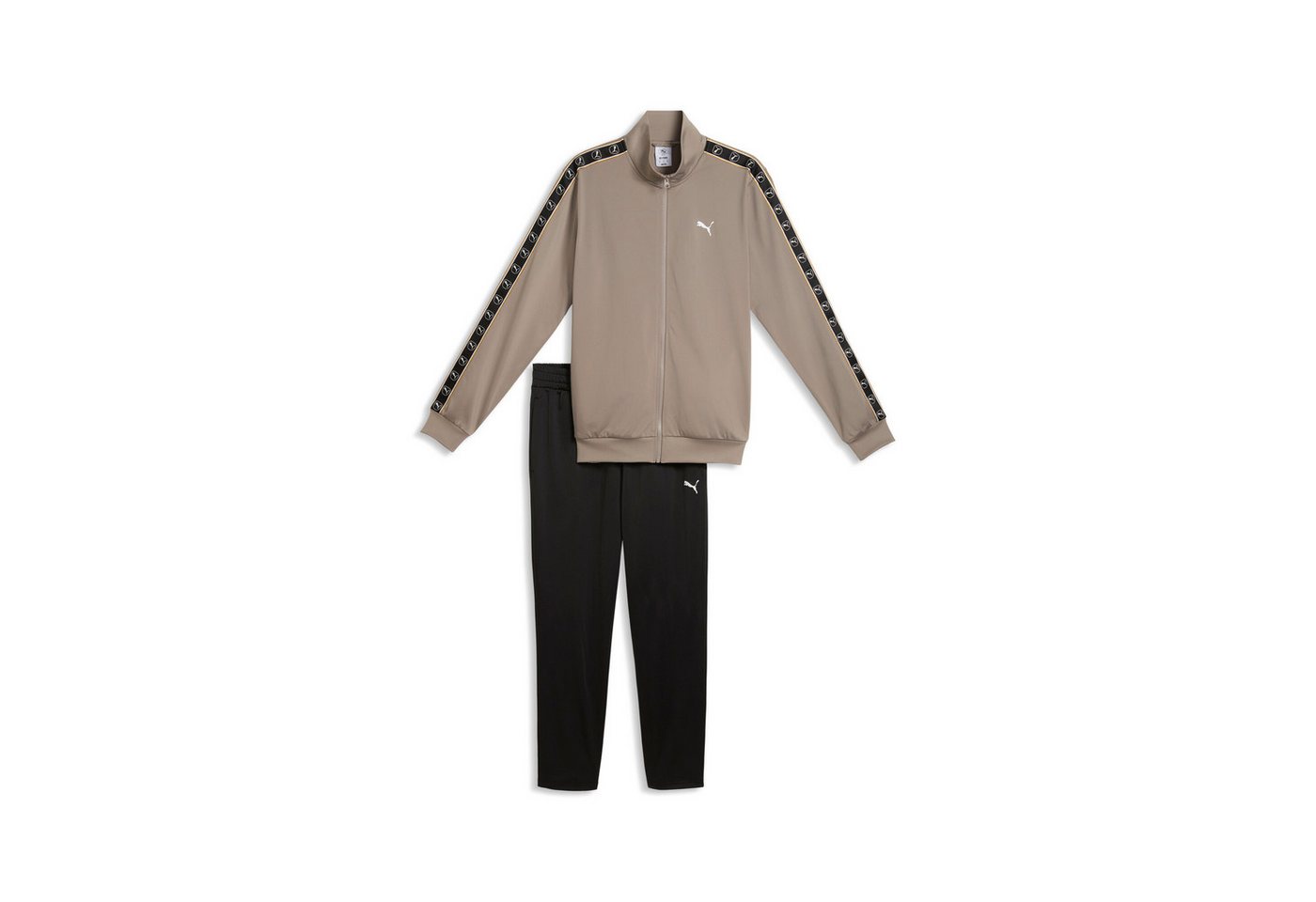 PUMA Trainingsanzug POLY TAPE SUIT (2-tlg), zweiteiliges Set, mit Reißverschluss, Langarm-Oberteil, Regular Fit
