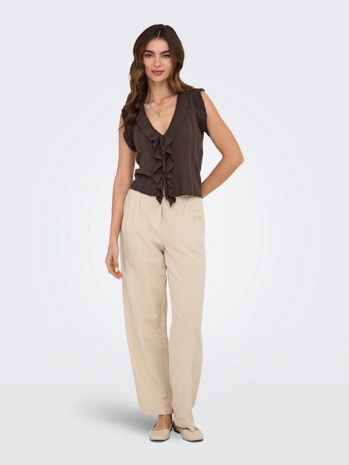ONLY Stricktop ONLNELLY SL V-NECK STRING CARDI KNT NOOS Viskosemischung, V-Ausschnitt Bild 5