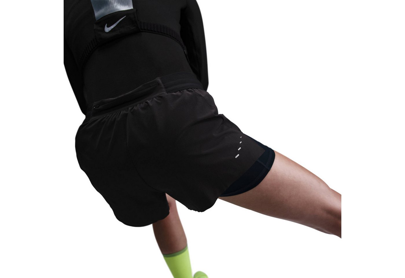 Nike Laufshorts Nike Swift Women's Dri-FIT Mid-Rise 2-in-1 Running Shorts 2-in-1-Design, mit Reißverschlusstasche hinten am Bund