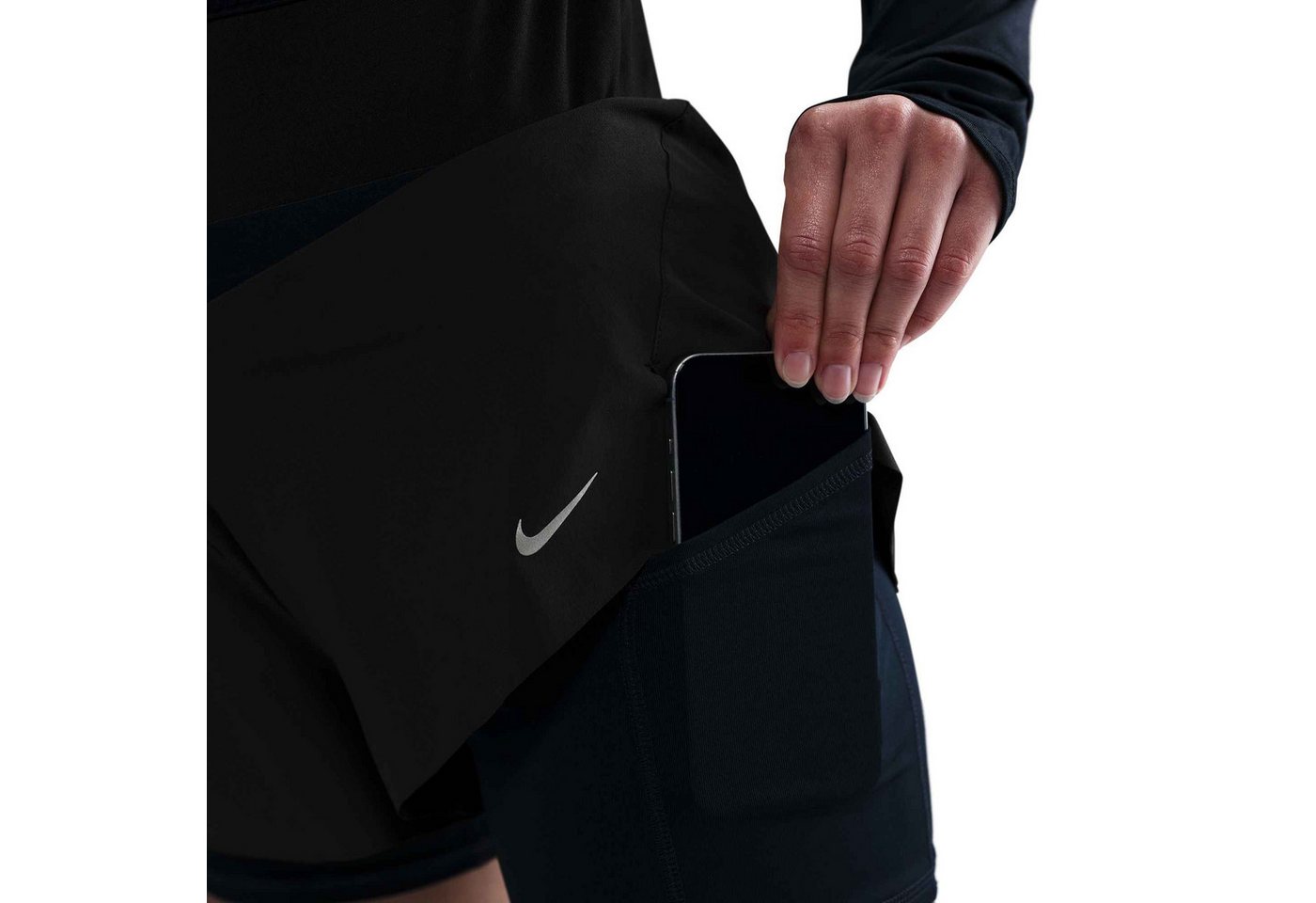 Nike Laufshorts Nike Swift Women's Dri-FIT Mid-Rise 2-in-1 Running Shorts 2-in-1-Design, mit Reißverschlusstasche hinten am Bund Bild 5