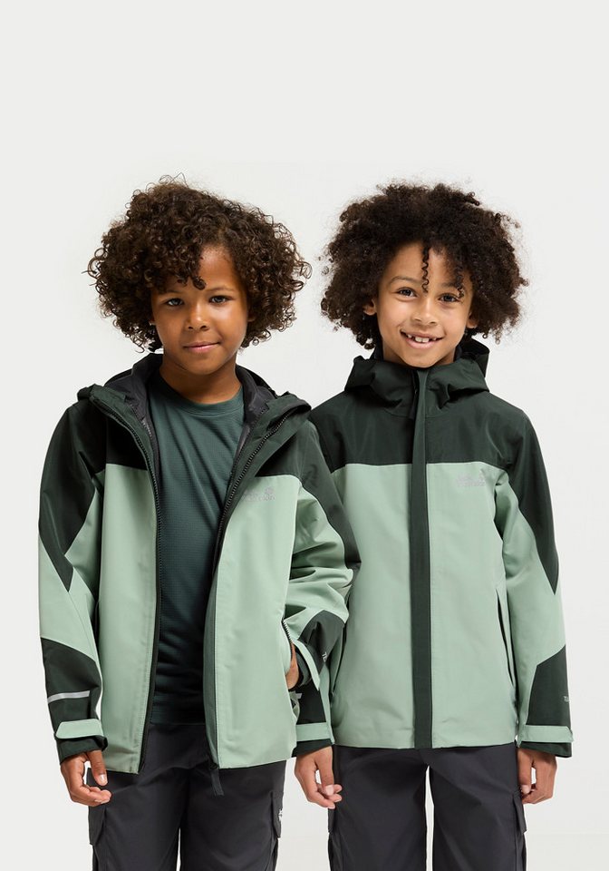 Jack Wolfskin Outdoorjacke TRAILVENTURE 2L JKT K Regenjacke für Kinder, wasserdicht, 3-in-1 System
