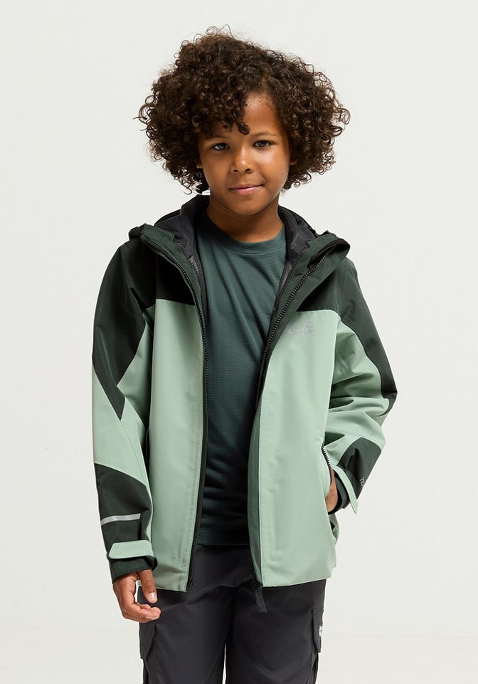 Jack Wolfskin Outdoorjacke TRAILVENTURE 2L JKT K Regenjacke für Kinder, wasserdicht, 3-in-1 System Bild 2