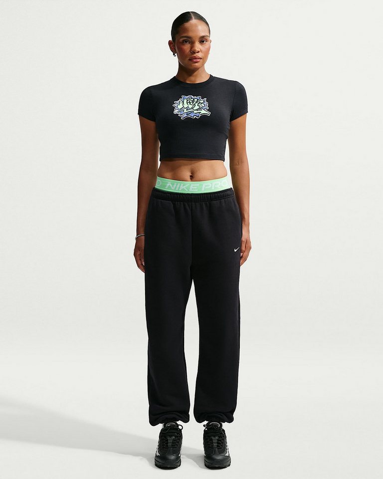 Nike Sportswear Sporthose W NK STDO FLC MW HR OS CFF PNT mit elastischem Bund, aus Baumwolle und Polyester, Basic Passform