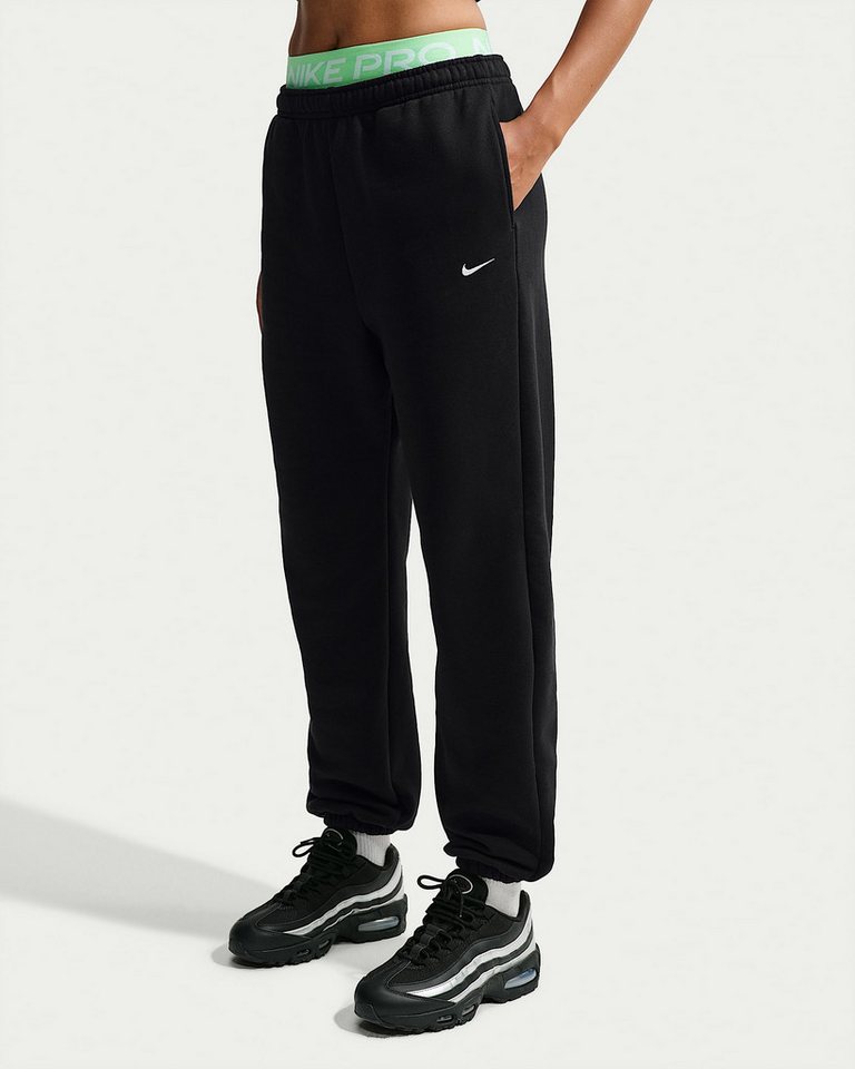 Nike Sportswear Sporthose W NK STDO FLC MW HR OS CFF PNT mit elastischem Bund, aus Baumwolle und Polyester, Basic Passform Bild 3