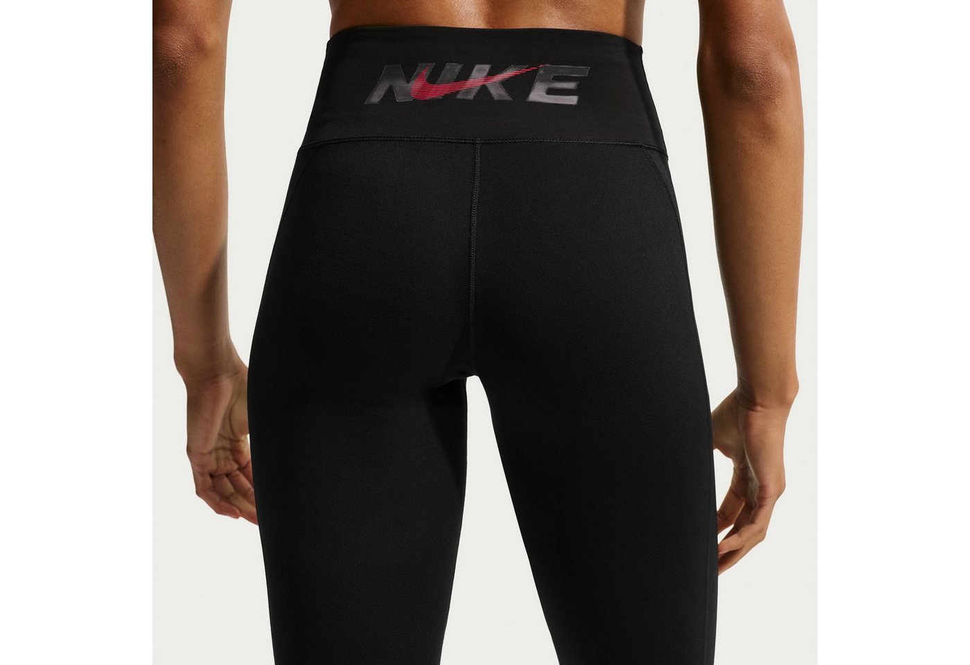 Nike Trainingstights W NK DF ONE TIGHT CPSL B für Fitness und Streetwear, schwarze Grundfarbe Bild 4