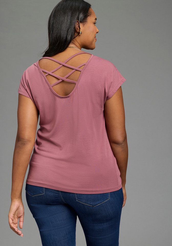 Laura Scott CURVE Yogashirt Große Größen mit gekreuzten Träger im Rücken, ideal für Yoga und Pilates