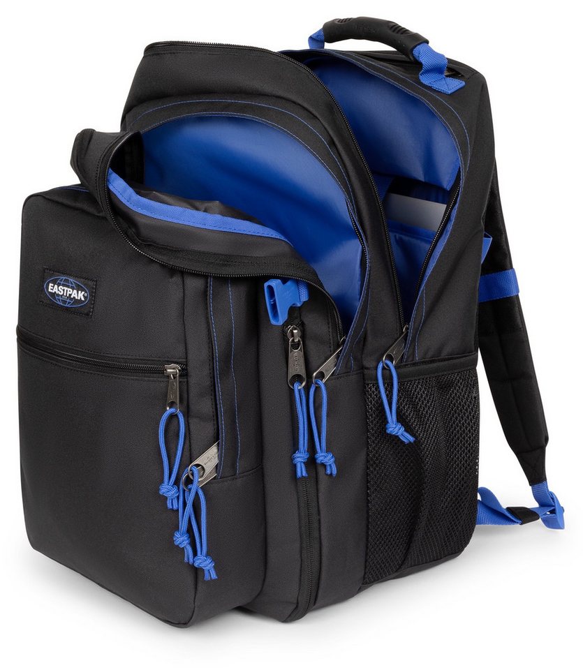 Eastpak Freizeitrucksack TUTOR Kontrast Black Blue, Schulrucksack mit seitlichem Laptopfach