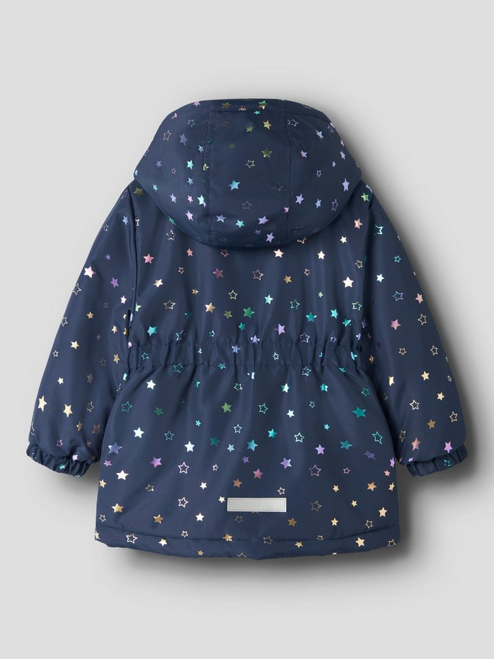 Name It Outdoorjacke NMFMAXI JACKET PA FOIL AOP NOOS Kunstfaser, wasserabweisend und mit abnehmbarer Kapuze Bild 4