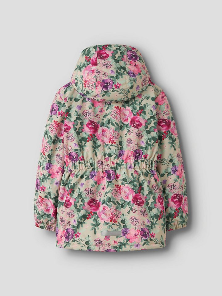 Name It Outdoorjacke NKFMAXI JACKET PA AOP NOOS Kunstfaser, reflektierendes Detail, wasserabweisend