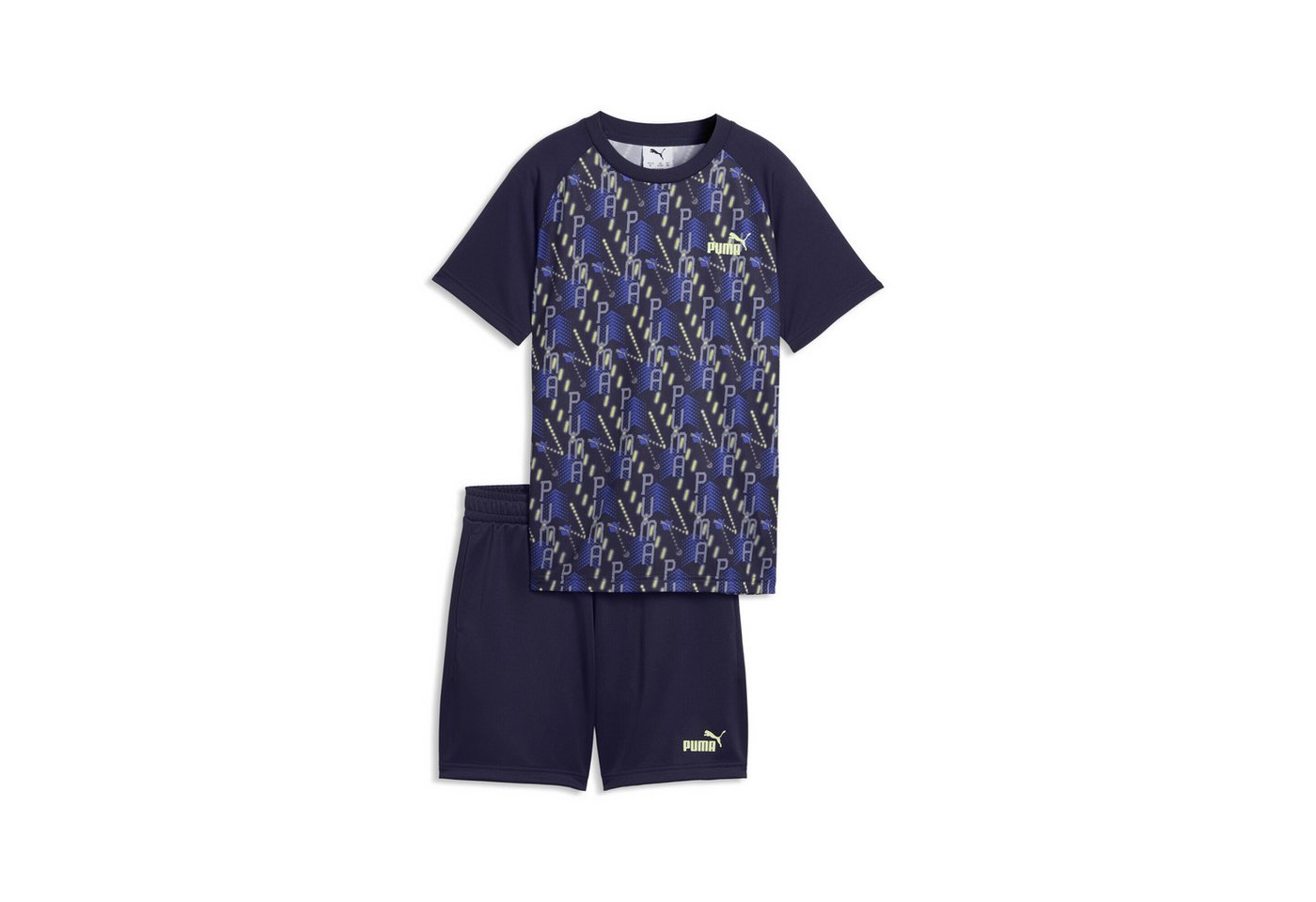 PUMA Jogginganzug TRAIN ALL DAY Essentials Bedrucktes T-Shirt und Shorts im Set Bild 4