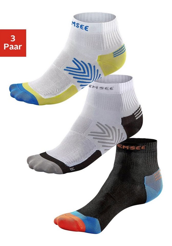 Chiemsee Funktionssocken Damen Herren Kurzsocken, Sportsocken für Laufen und Wandern (Packung, 3-Paar, Quarter Gr. 35-38 bis 43-46) schnell trocknend Bild 4