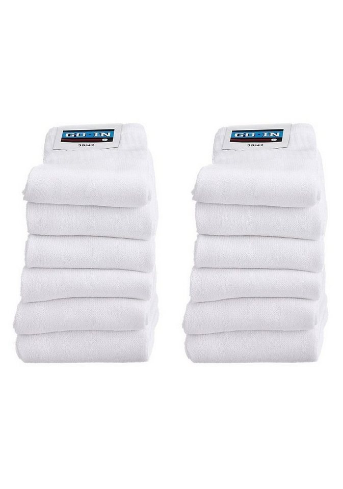 Go in Tennissocken Damen Herren Kinder Sportsocken uni aus Atmungsaktiver Baumwolle (Packung, 12-Paar, Großpackung) mit Frottee, mit verstärkter Ferse & Spitze Bild 2