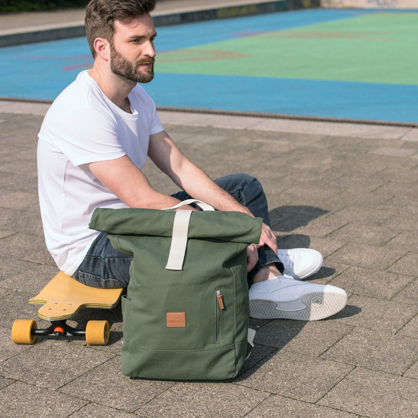 Johnny Urban Cityrucksack Adam Large, Rolltop Damen Herren, Laptop Fach, Wasserabweisend Bild 2