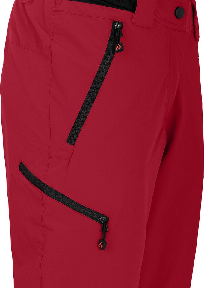 Bergson Outdoorhose VIDAA COMFORT Capri Damen 3/4 Wanderhose, leicht, strapazierfähig, Normalgrößen, rot