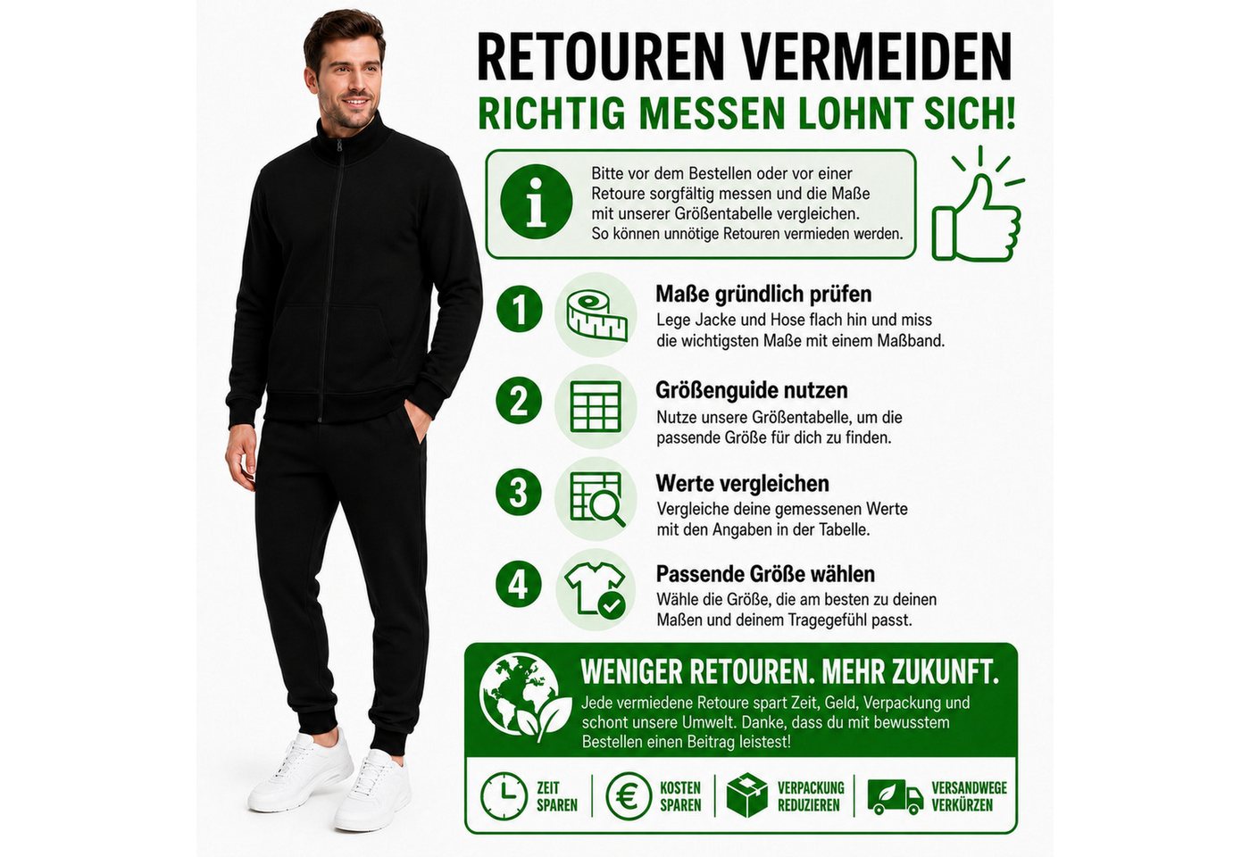 L.gonline Jogginganzug Herren Trainingsanzug Freizeitanzug ohne Kapuze 500A (Zipperjacke ohne Kapuze und Hose, 2-tlg., Zipperjacke und Hose), Fitness Freizeit Casual