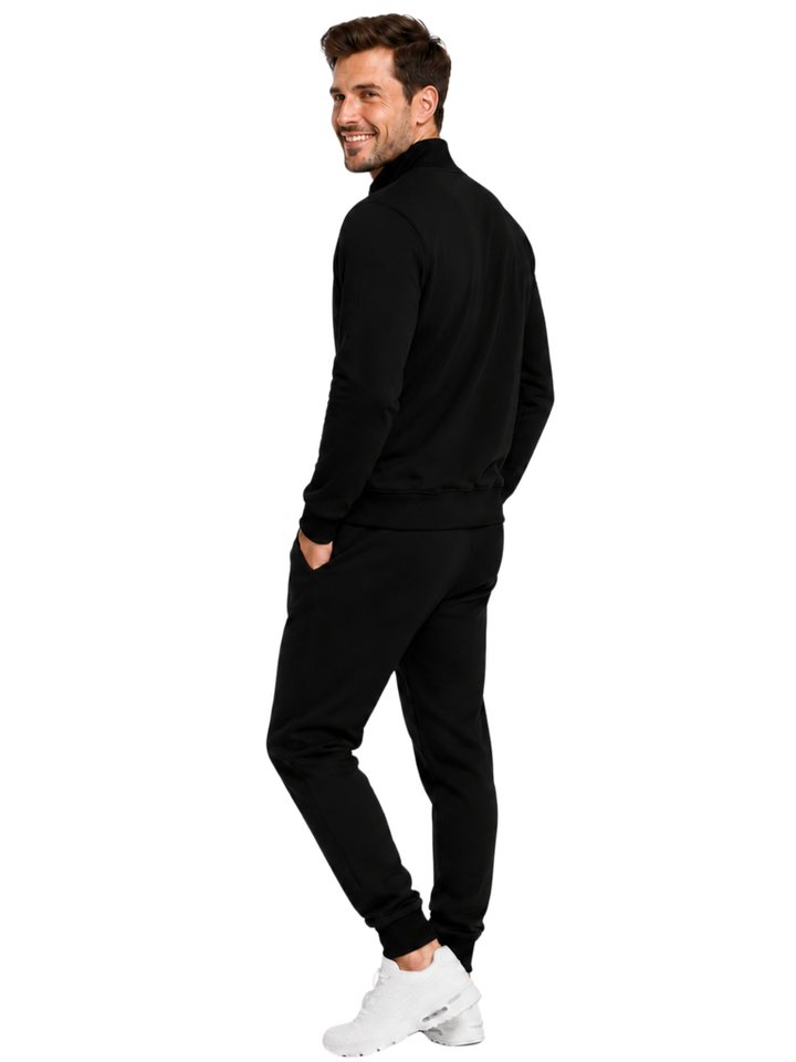 L.gonline Jogginganzug Herren Trainingsanzug Freizeitanzug ohne Kapuze 500A (Zipperjacke ohne Kapuze und Hose, 2-tlg., Zipperjacke und Hose), Fitness Freizeit Casual Bild 4