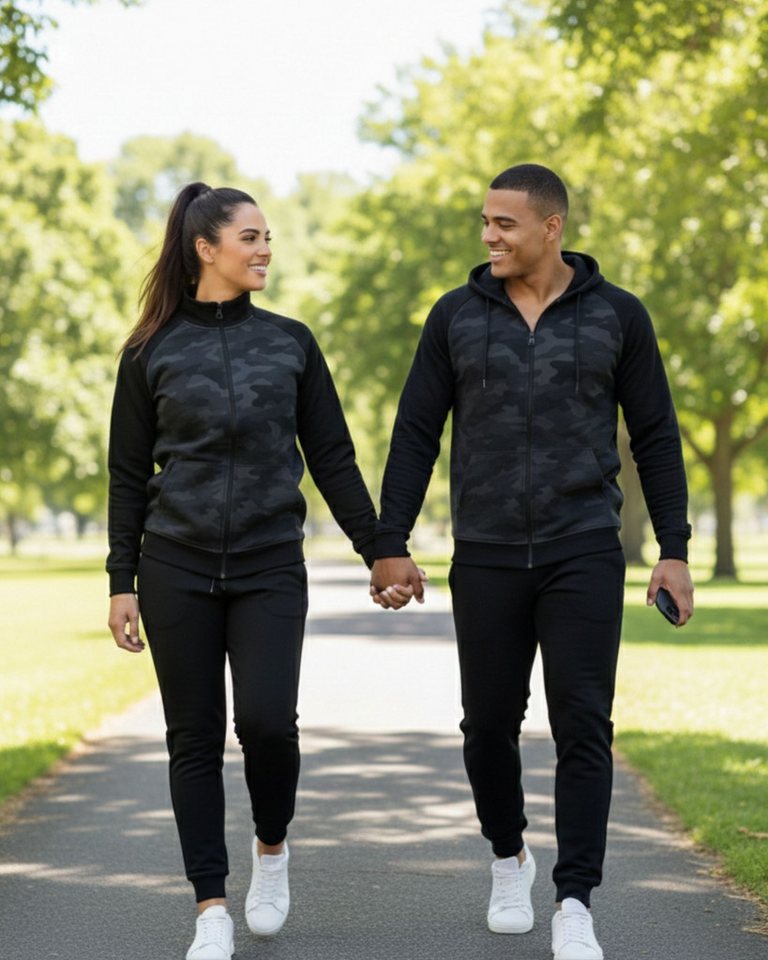 L.gonline Jogginganzug (2-tlg., Zipperjacke und Hose), Fitness Freizeit Casual Bild 5