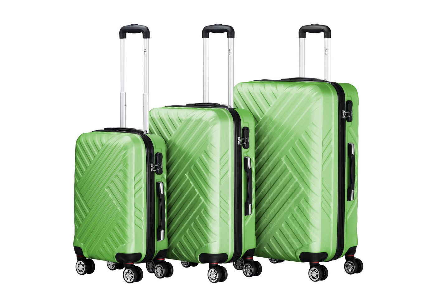Zelsius Kofferset Koffer Set 3 Stück, Grün, ABS Hartschalenkoffer mit Zahlenschloss, 4 Rollen, (3 tlg), Ineinander stapelbar Bild 2
