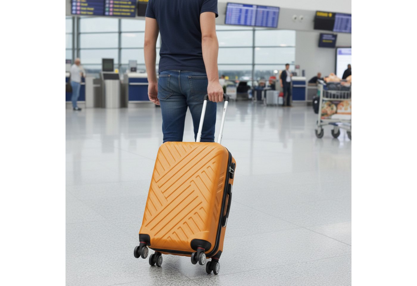 Zelsius Kofferset Koffer Set 3 Stück, Orange, ABS Hartschalenkoffer mit Zahlenschloss, 4 Rollen, (3 tlg), Ineinander stapelbar Bild 5