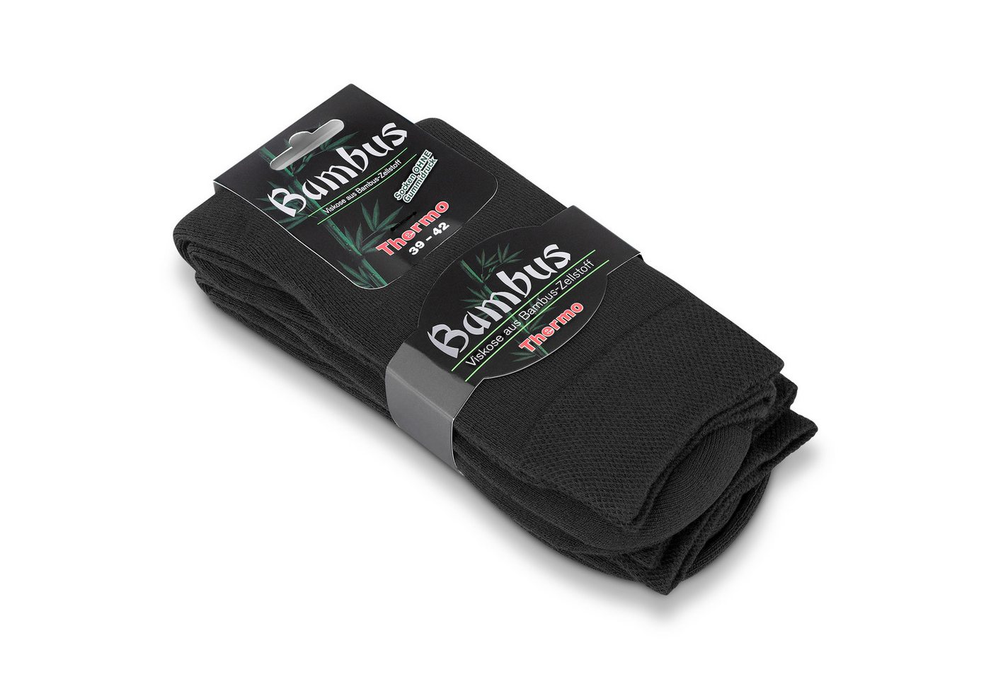 footart Thermosocken Bambus Viskose warmes Vollfrottee druckfrei ohne Gummi schwarz (2er Pack) atmungsaktiv, feuchtigkeitsableitend Bild 3